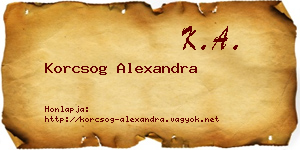 Korcsog Alexandra névjegykártya